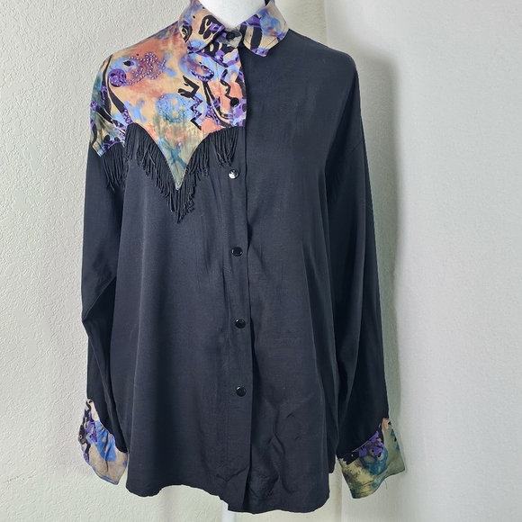 VTG Sebatu Shirt One Size Fringe,Beaded,Art To Wear,Western - Picture 2 of 14